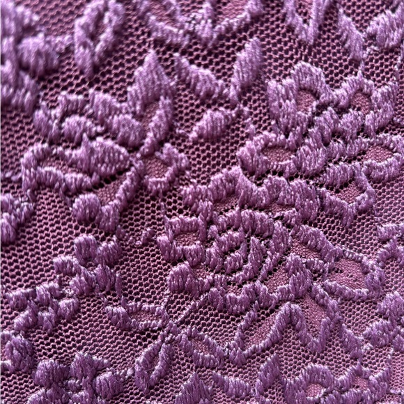 NWT Abercrombie and Fitch Purple Lace Dress Women Sz M Long Sleeve Wrap Vneck - Picture 5 of 5